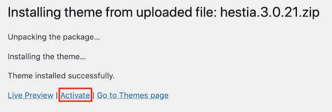 Installing a WordPress theme from a zip 从 zip 安装 WordPress 主题